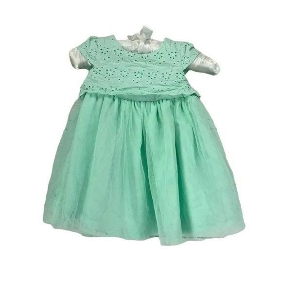 Carter’s Infant‎ Girls NWOT Mint Tulle Dress Size 3 Months - Picture 1 of 10